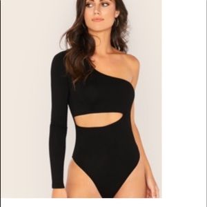 Shein open stomach one sleeve body suit never worn